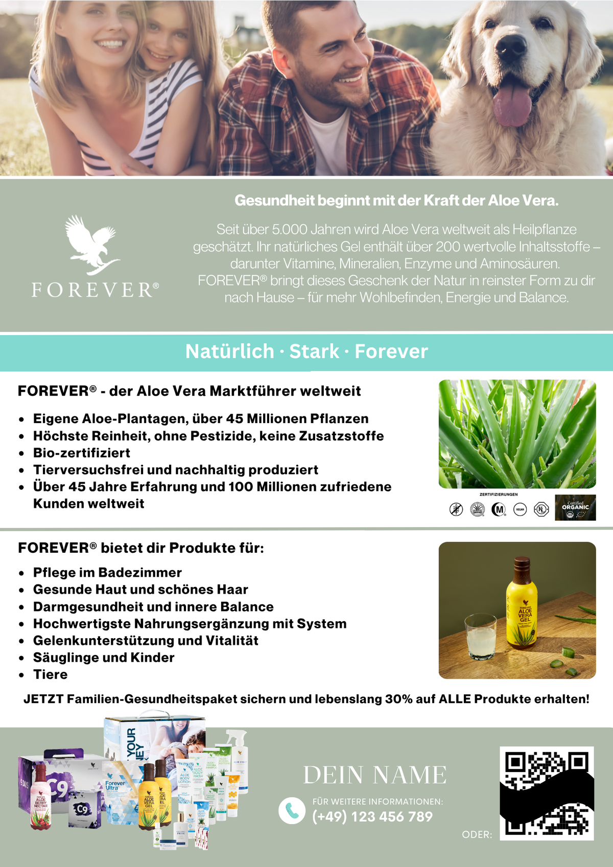 Flyer DIN A5 ALOE VERA & TIERE 2-seitig