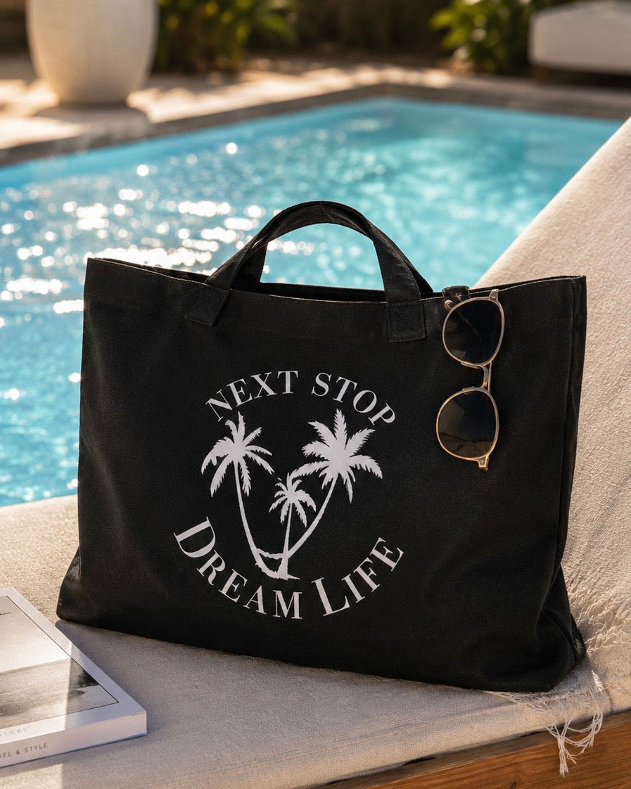 Shopping bag Next Stop Dream Life black