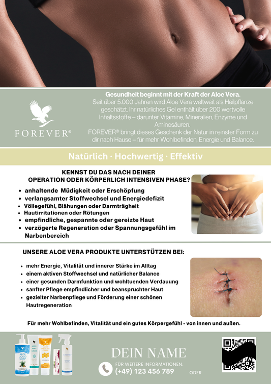Flyer DIN A5 ALOE VERA & DARMGESUNDHEIT/HAUT 2-seitig